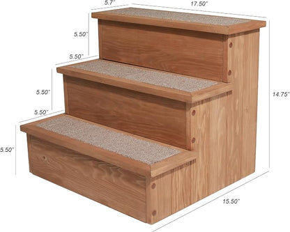 Zoovilla PTR0082212010 Yorkshire Dog Step with Storage, Natural Wood, 15.55″D x 17.50″W x 14.76″H