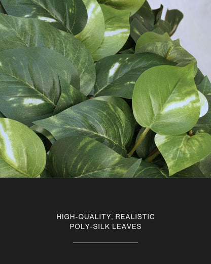 Retrograde 32" Realistic Fake Pothos Ivy Plant for Home Decor Indoor Silk Artificial Plant (Variegated - Light & Dark Green)