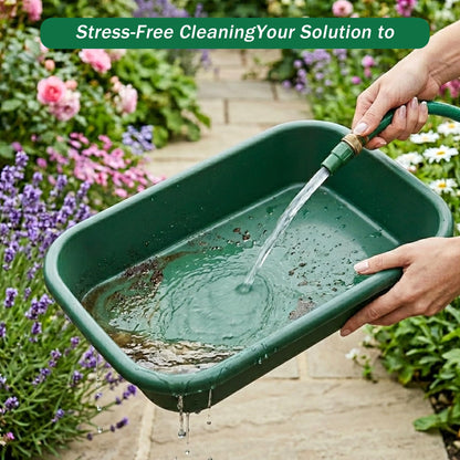 3 Set Garden Potting Tray with Scoops, Large Tidy Tray for Repotting, Seeding & Soil Mixing, All-in-One Durable Gardening Tidy Tray for Indoor Plants, Succulents, Cactus – 23x13.6x4.5 Inch, Green