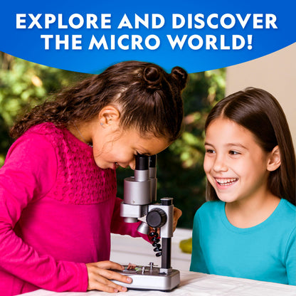 National Geographic Dual LED Kids Microscope - 50+ pc Science Kit with 10 Prepared Slides & 10 DIY Blank Slides, Biology Experiment Activity, Microscope Kit for Kids 8-12 (Amazon Exclusive)