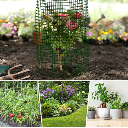 Soleeya 21Pcs 24"x 12" Plant Protectors from Animals, Wire Protectors for Plants, Plant Cages Chicken Wire Cloche with Ground Stakes and Nylon Ties for Garden Flower Vegetables (7 Set)