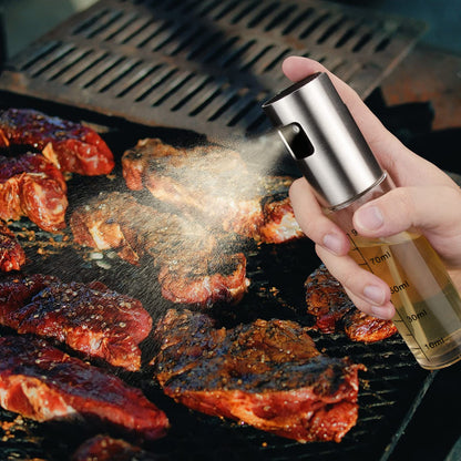 Olive Oil Sprayer for Cooking, 100ml Oil Spray Bottle, Portable Glass Oil Mister for BBQ, Air Fryer, Baking, Roasting, Grilling, Kitchen Gadgets