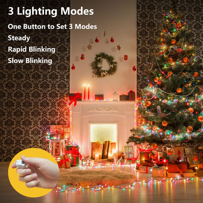 Merfino 10 Pack Fairy Lights - 20 LED, 7Ft Waterproof Copper Wire, 3 Speed Modes, Multicolor, Model ZLDC01#