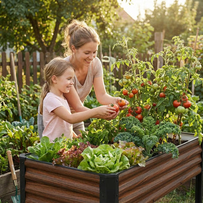 SnugNiture Raised Garden Bed with Legs, 2PCS 48×18×32in Outdoor Metal Elevated Raised Planter Box for Backyard, Patio, Balcony