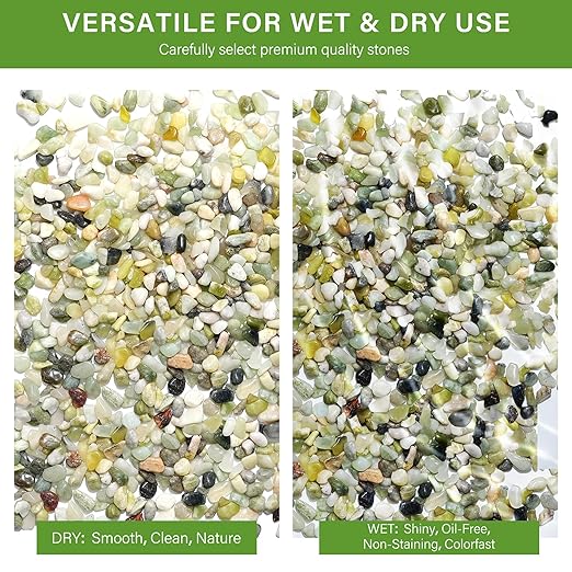 NUPICK 12 lbs Pebbles for Indoor Plants, 1/5 Inch Pea Gravel for Fish Tank, Polished Decorative Rocks for Succulent, Natural River Stones for Vases, Cactus, Landscaping, Bird Bath, Aquarium, Jade
