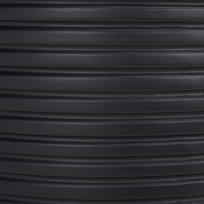 SAFAVIEH Outdoor - Nardo Black Cement Ficonstone Planter Pot with Drainage Hole, Frost Resistant Garden Planter for Patio, Deck, Backyard, 22.83" W x 22.83" D x 18.11" H (PAT1531A)
