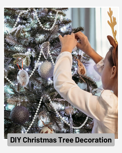 99FT Acrylic Crystal Garland, Clear Diamond-Shaped Crystal Bead Strands, DIY Crystal Beads String Roll for Christmas Tree Wedding Decorations Party Decorations Beaded Curtain Crafting Projects