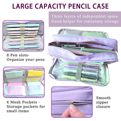 Bible Study Supplies Journaling Kit for Women,Office School Supply Set with Large Pen Case,Bible Study Journal Notebook,No-Bleed Highlighters and Pens,Sticky Notes,Bible Tabs Bookmark (purple)