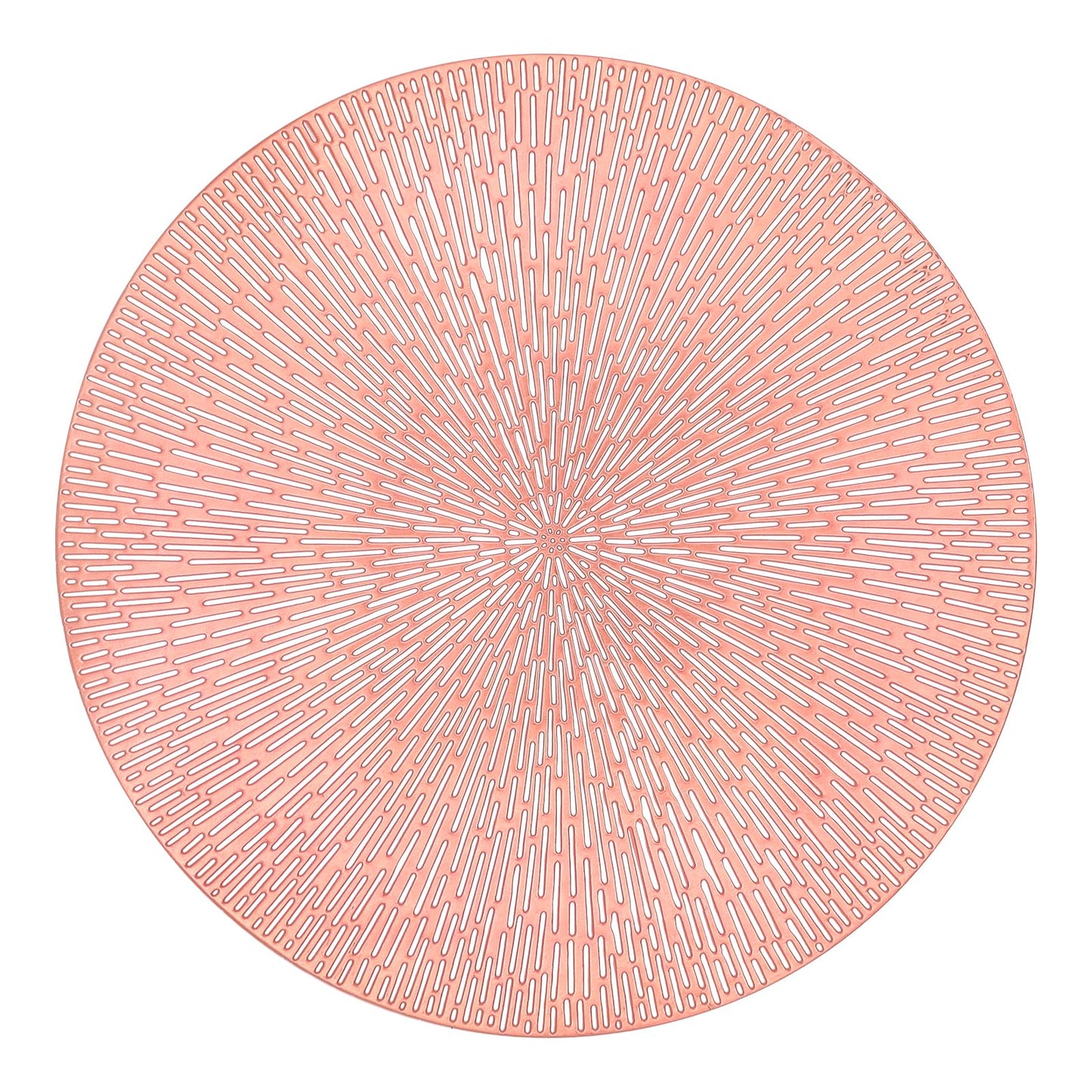 Round Placemats Rose Gold Placemats Set of 6 Metallic Vinyl Place Mats Non Slip Tablemats Table Setting Kitchen Table Mats for Dining Table Holiday Wedding Decorative