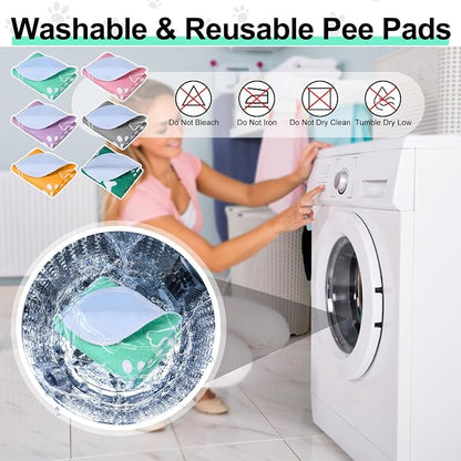 BEAUTYZOO 2 Pack Washable Pee Pads for Dogs, Reusable Puppy Pads for Potty Training, Waterproof Super Absorbent Whelping Pads Mats Non Slip Against Urine for Small Medium Dogs Cats, 36" x 41"
