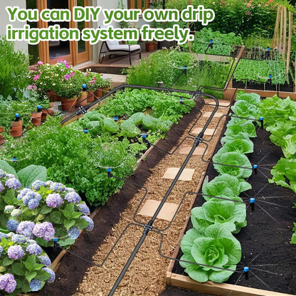 Inntop 240FT Drip Irrigation System Kits, Quick Connect Automatic Garden Watering System for Raised Bed, Potted Plants, Lawn, Greenhouse with 1/2 inch Hose 1/4 inch Tubing and Accessories