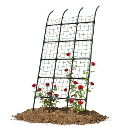 popsea 8.8ft Leaning Garden Trellis, No-Drill Lean-to Design for Climbing Plants | PE-Coated Galvanized Steel Plant Support for Flowers & Vegetables, Rust-Proof & Space-Saving Vertical Gardening
