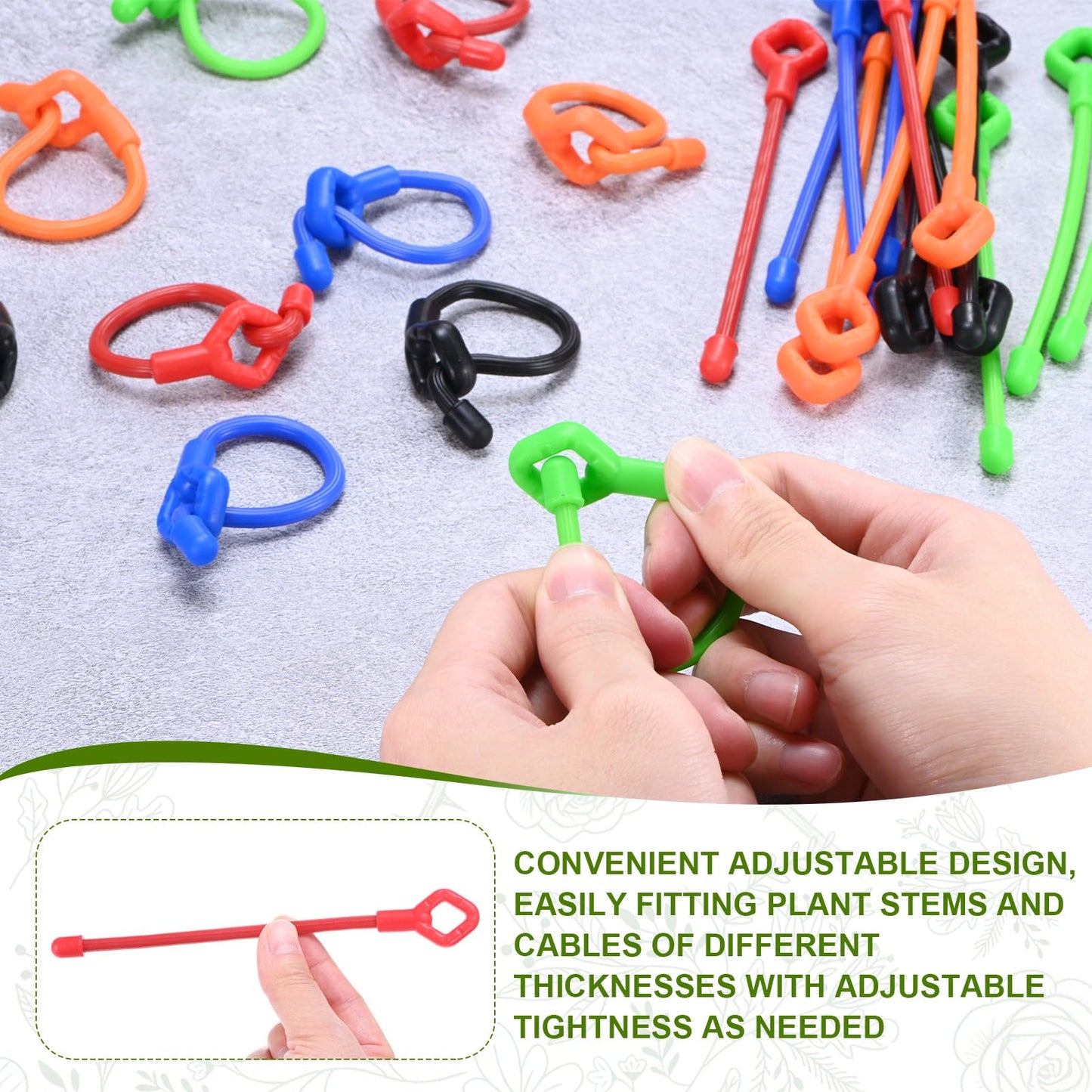 M METERXITY 12-Pack Adjustable Plant Ties, 3inch/7.62cm Silicone Flexible Multi-Function Sturdy Garden Twist Tie for Plant Support/Tree/Shrub/Vine, Reusable Support Twine [Red]
