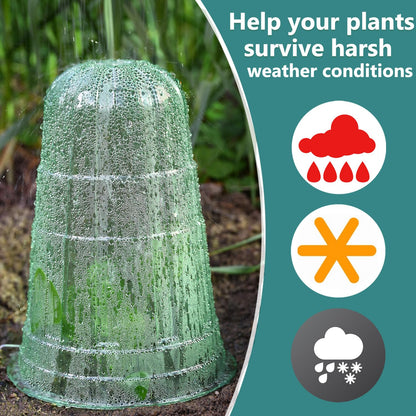 JUSUFU 10 Pack Garden Cloches for Plants, Reusable Bell Plant Protector, Garden Protection from Animals Snails Birds Chickens Insect, 9.85" H X 7.3" D (Green)