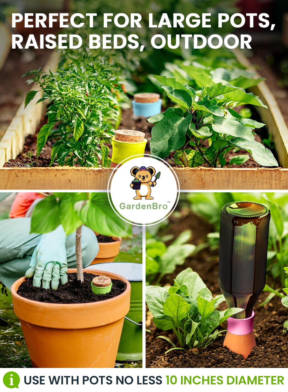 4 Pcs Ollas Terracotta Watering Pots Large - 14 Oz Self Watering Planter Insert Olla Watering System For 1-week Easy To Refill - Clay Plant Watering Globes For Outdoor & Indoor Plants [4 PCS, Bright]
