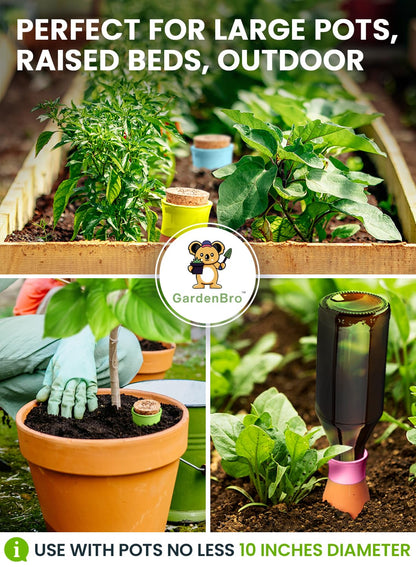 4 Pcs Ollas Terracotta Watering Pots Large - 14 Oz Self Watering Planter Insert Olla Watering System For 1-week Easy To Refill - Clay Plant Watering Globes For Outdoor & Indoor Plants [4 PCS, Bright]