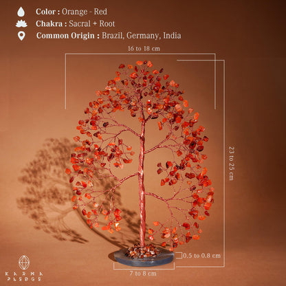 Crystal Tree of Life Birthday Gifts for Women, Men, Frineds, Handmade Carnelian Chakra Tree for Home, Room, Office Decor, Bring Money, Positivity, Reiki Healing, Good Luck, Gifts for Mom & Dad