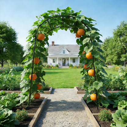 PHENEAHILL Extra Tall Garden Arch Trellis for Cucumber, Heavy-Duty Rust-Resistant Powder-Coated Steel, Vertical Support for Large Vining Vegetables (47”W x 79”H)