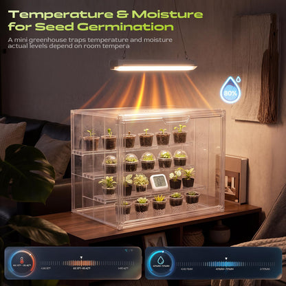 Clear Mini Greenhouse Indoor, Tabletop Portable Greenhouse with Magnetic Door Small Acrylic Plant Green House for Seed Starting, Plant Grow Warmer,and Home Gardening Display