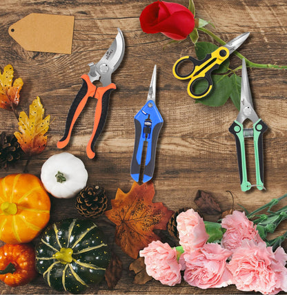 4-Pack Multifunctional Garden Scissors Set-BIDMLI Stainless Steel Pruning &Floral Shears with One-Piece Handle Blades for Tree Pruning, Flower Trimming, and Fruit Picking Tasks at Home&Garden Tool.