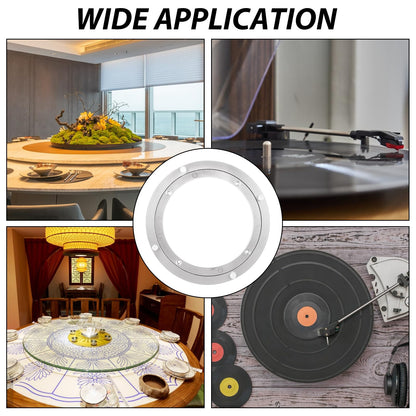 2 PCS 8 Inchs Lazy Susan Aluminum Bearing Lazy Susan Rotating Turntable Bearing Swivel Plate Hardware, Metal Rotating Turntable Bearings Swivel Plate Hardware for Dining-Table