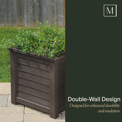 Mayne 5866-B Lakeland Square Patio Planter, 16x16, Black