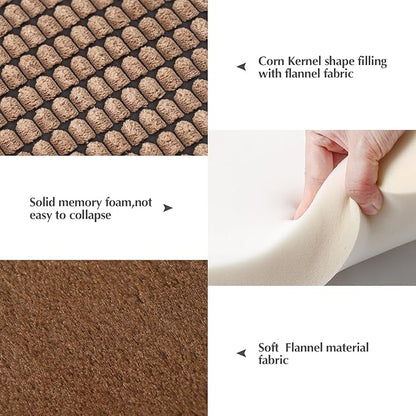 BVAGSS Dog Bed Mat,Reversible Crate Pad, Memory Foam Beds, Soft Warm Pet Cushion for Small Medium Dogs, Washable Pet Sleeping Mattress Kennel Bed Pad XH079 (24''x18''x1.6'',Brown)