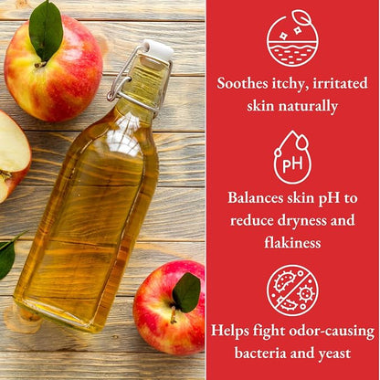 Apple Cider Vinegar Pet Shampoo 1 Gallon for Dogs & Cats | Cruelty-Free | Biodegradable and Non-Toxic | Made in The USA