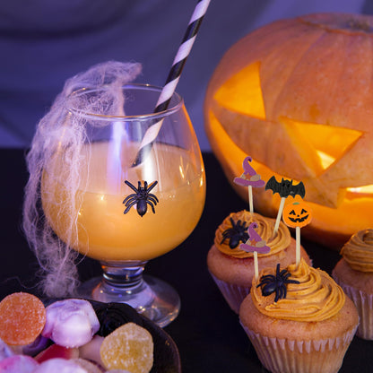 200 PCS Halloween Toothpicks - 4.7" Bamboo Cocktail Picks for Appetizers, Drinks, and Halloween Party Decorations