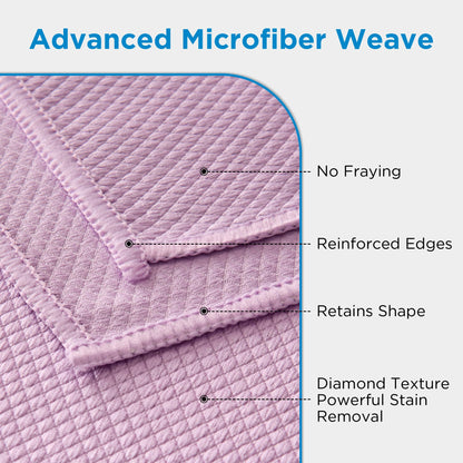 Tekswip Microfiber Glass Cleaning Cloth 6 Pack, 15.5x15.5 Inch Magic Cleaning Rags, Lint Free Streak Free Reusable Towels for Windows, Mirrors, Cars, Screens, Kitchen and Stainless Steel Surface