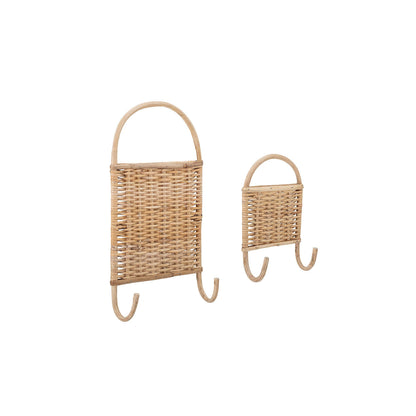 Bloomingville Woven Rattan Wall Hooks, Set of 2