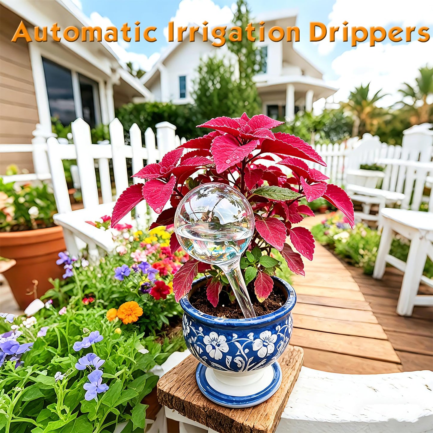 Plant Self Watering Globes – Durable Self Watering Bulb, Automatic Plant Waterer Stake Ideal for Vacation & Daily Plant Care, Keep Houseplant, Garden, Hanging Basket Plant Hydrated While You’re Away