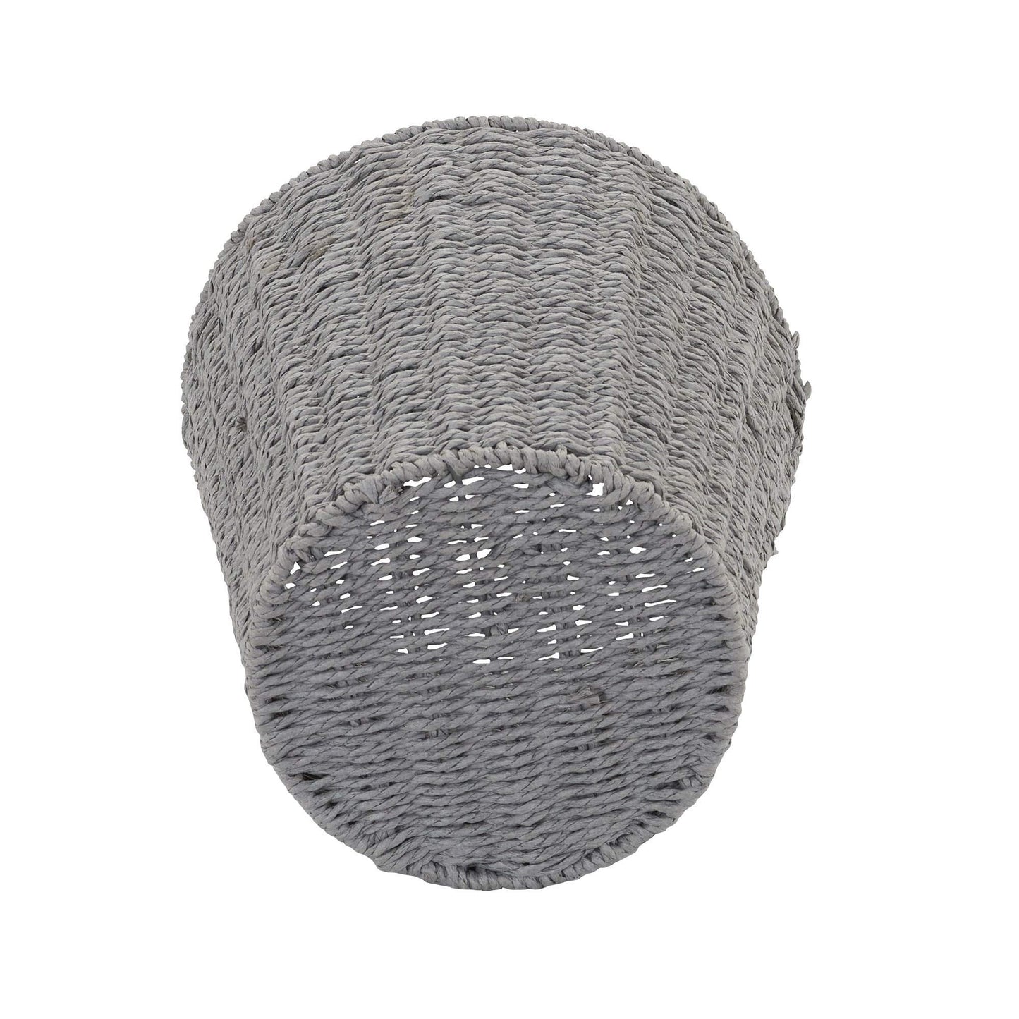Household Essentials Woven Waste Basket, Gray Paper Rope Waste Bin for Bathroom, Bedroom, Office