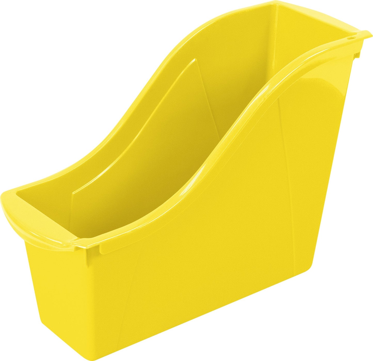 Storex Small Book Bin – Interlocking Plastic Organizer for Home, Office and Classroom, Yellow, 6-Pack (71112C06C)