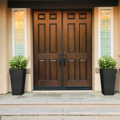 Kante 22 Inch Tall Planter Set of 2, Large Taper Planter for Outdoor Indoor Garden Patio Front Door (Black)