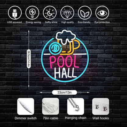 Horseneon Good Food Good Mood Neon LED Sign, Food Neon Signs for Wall Decor, Good Food Good Mood Neon Light with USB Powered for Snack Shop, Restaurant, Fast Food