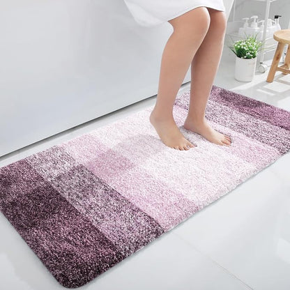 OLANLY Bathroom Runner Rugs Mat 44x24, Extra Soft Absorbent Microfiber Bath Rugs, Rubber Backing, Quick Dry, Washable Long Bath Mats for Bathroom Floor, Tub and Shower, Home Decor Accessories, Mauve