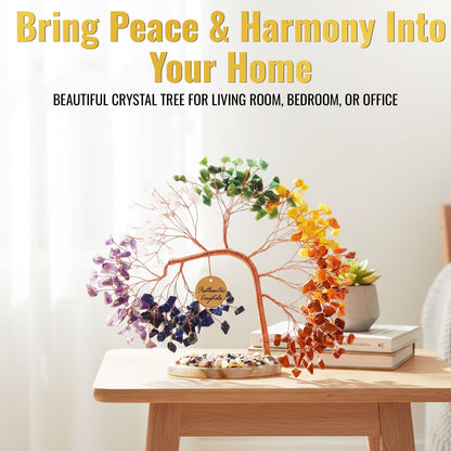 ANAYA AGATE 7 Chakra Crystal Tree of Life – Handmade Healing Crystals and Stones, 300+ Gemstone Bonsai Tree, Feng Shui Money Tree for Positive Energy, Good Luck, Birthday Gifts for Women, Mom, Sister