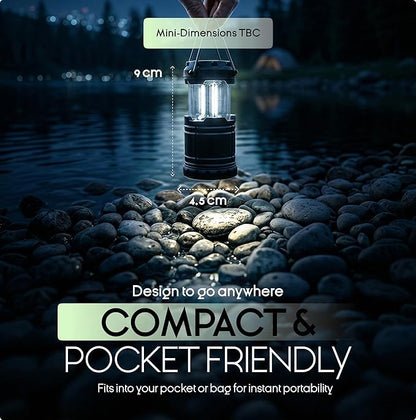 MalloMe LED Camping Lantern, Battery Powered Lanterns for Power Outages, Portable Hanging Collapsible Camping Lights for Outdoor, Home, Emergency, Hurricane Lamp Survival Outage Light 3 x AAA Operated