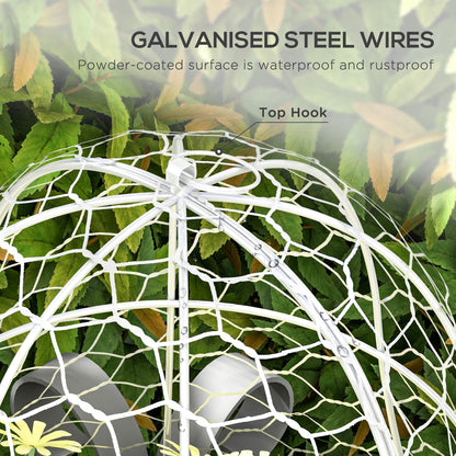 6-Pack Garden Chicken Wire Cloche, 16" x 13" – Metal Plant Protectors, Stackable Crop Cages, White, Animal Barrier for Outdoor Gardens