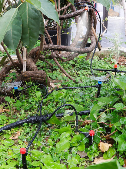 207FT Automatic Drip Irrigation Kit with Water Timer, Kalolary 1/4" 1/2" Adjustable Garden Watering System with 4/7mm 16mm Tubing Micro Drip Automatic Irrigation System for Greenhouse Raised Beds Lawn