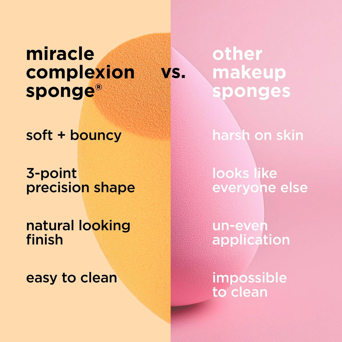 Real Techniques Iconic Blend + Set Makeup Sponge Duo, Makeup Blending Sponges, For Liquid, Cream, & Powder, Cloud Skin, Powder Sponge & Foundation Sponge, Latex-Free, Vegan & Cruelty Free, 2 Count
