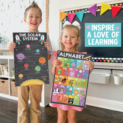 Hadley Designs 16 Educational Posters for Classroom Must Haves - Laminated Pre-K Posters for Toddler Homeschool Essentials, Toddler & Preschool Learning Activities, Kindergarten Classroom Decor