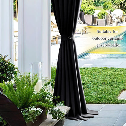 NICETOWN Magnetic Curtain Tiebacks - Modern Unique Upgraded Design Decorative Drape Tie Backs Holder for Window Draperies, No Tools Required (Black, 11.8 X 4 Inches, Set of 4)