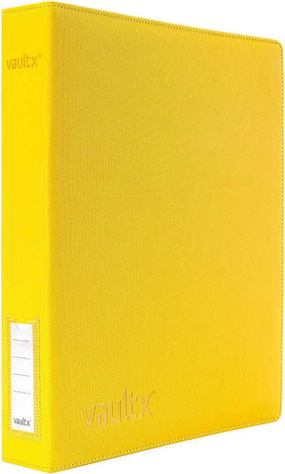 Vault X Slim Ring Binder, 540 Cards, fits 9 Pocket Pages, Exo-Tec Material, 3 D-Ring Folder, for Trading Cards (Yellow)