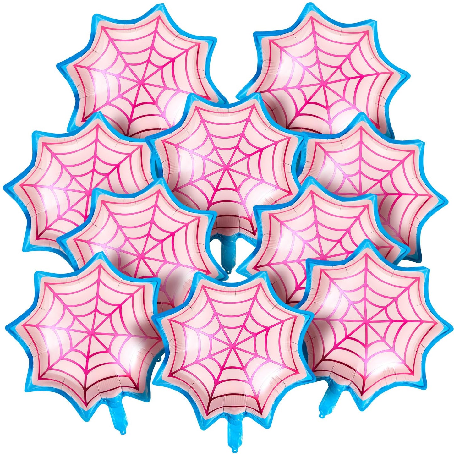 Soulchen 25" Spider Birthday Party Balloon Cartoon Characters Themed Party Decor Foil Large Spider Webs Balloons for Cartoon Carnival Theme Birthday Decorations(12 Pack,Pink)