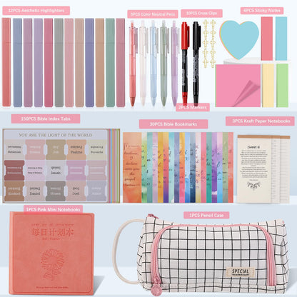 Goldenrich Bible Study Supplies, Bible Study Kit for women, Bible Journaling Kit for Gift, Bible Study Tools, Christian Gifts for Women, Bibles Accessories Annotation Kits