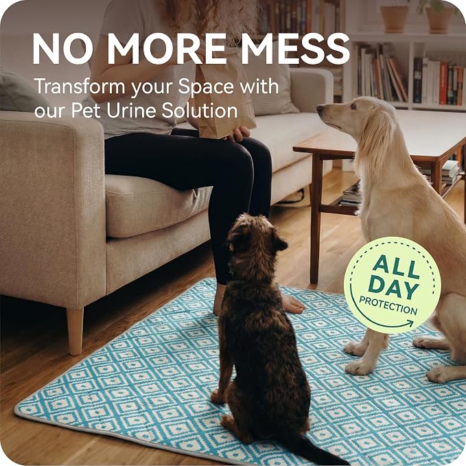 Washable Pee Pads for Dogs , Ultra-Absorbent Reusable Puppy Pads with Waterproof & Non-Slip Backing, Leak-Proof Protection for Dog Training , Crates , Whelping & Playpens ( 72"x72" )