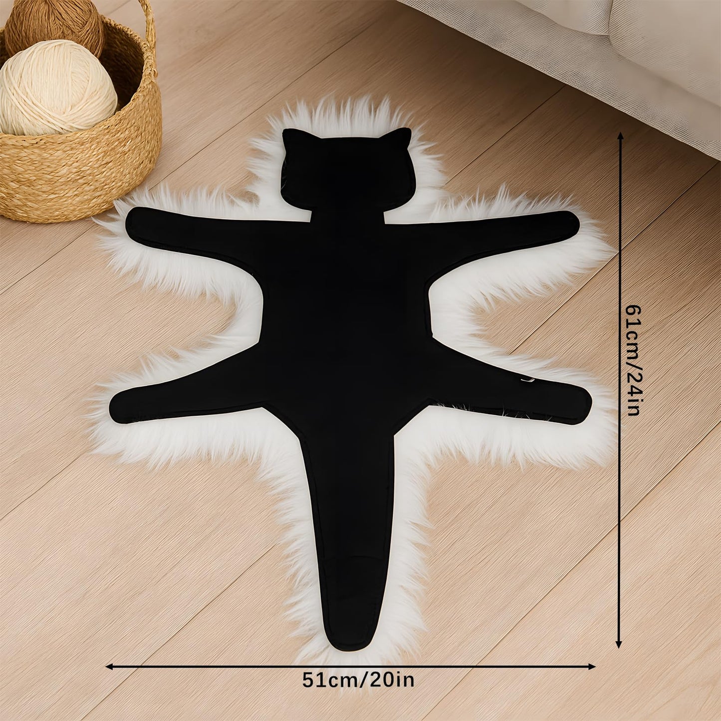 Funny Light Up Cat Rug with Multi-Color Flashing Lights | Holiday Party Decoration Mat | Battery Powered | Machine Washable Halloween (20"x24")