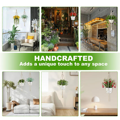 Oligei 2 Pack Macrame Plant Hanger, 34"/41" Hanging Planters for Indoor Plants, Strong Hanging Planter Holder with 2 Hooks (Pots Not Included)